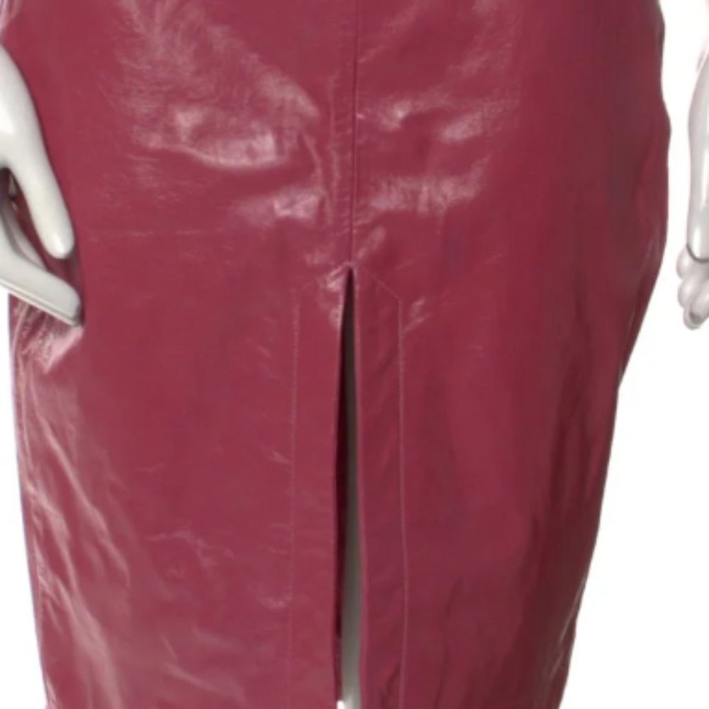 Lamb Leather Knee-Length Skirt